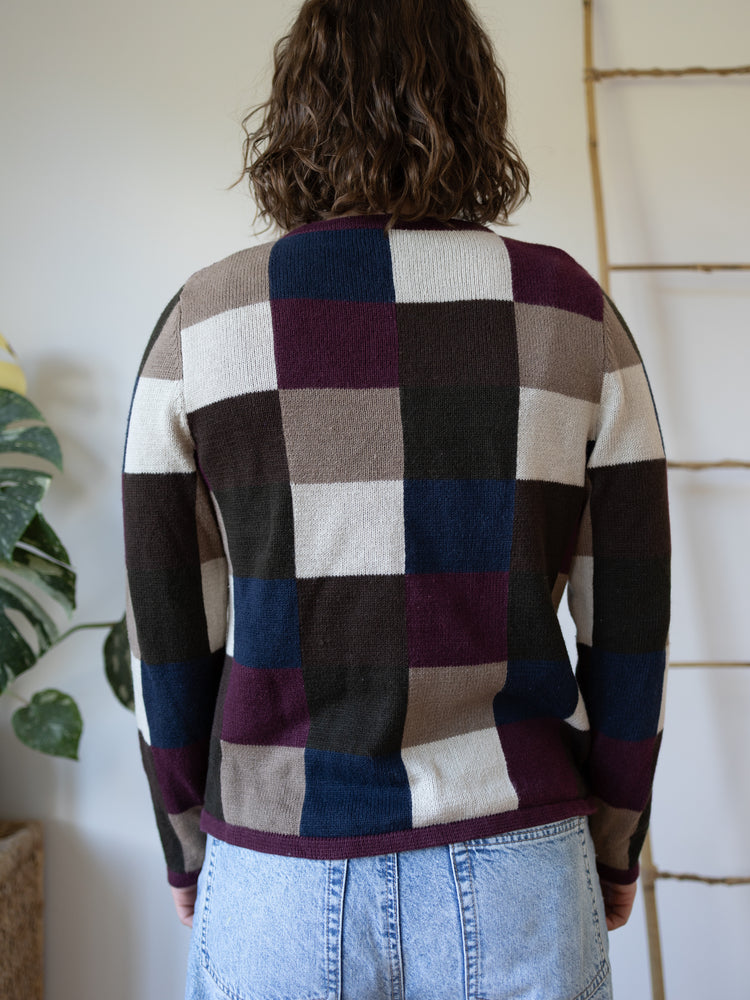 90s Christopher & Banks Patchwork Cardigan - S