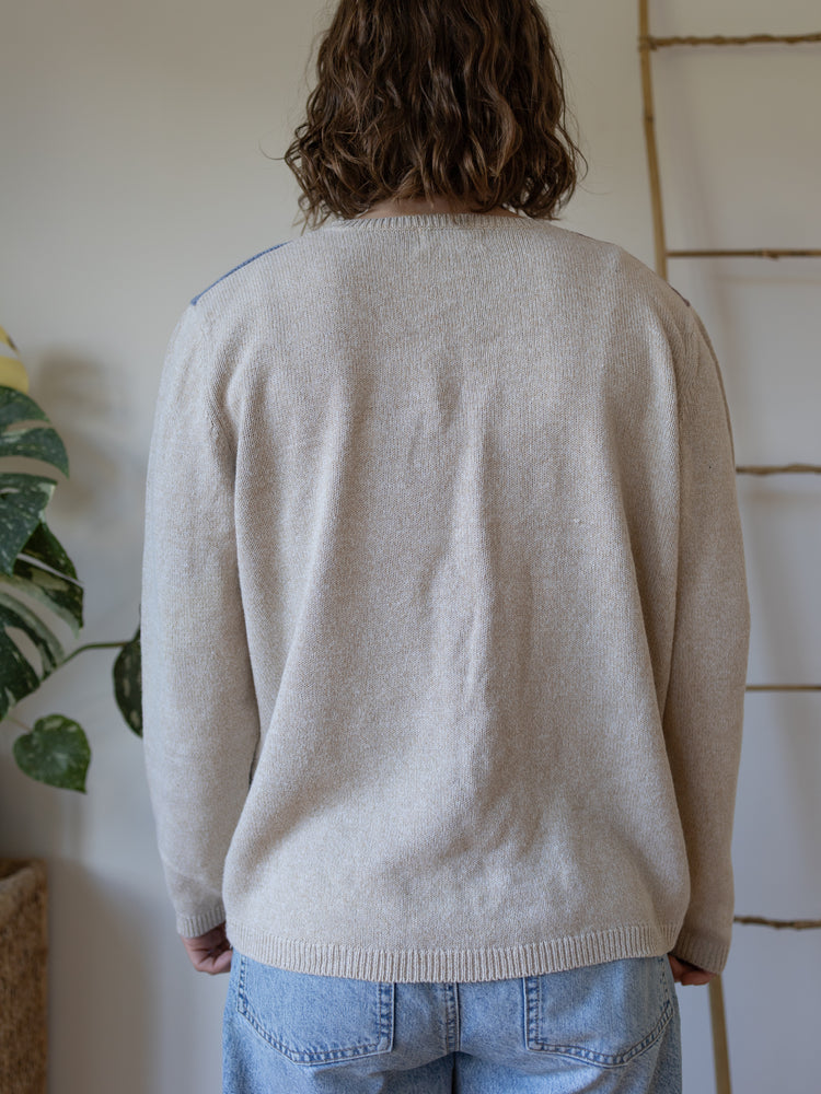 90s Sunflower Embroidered Jumper - L