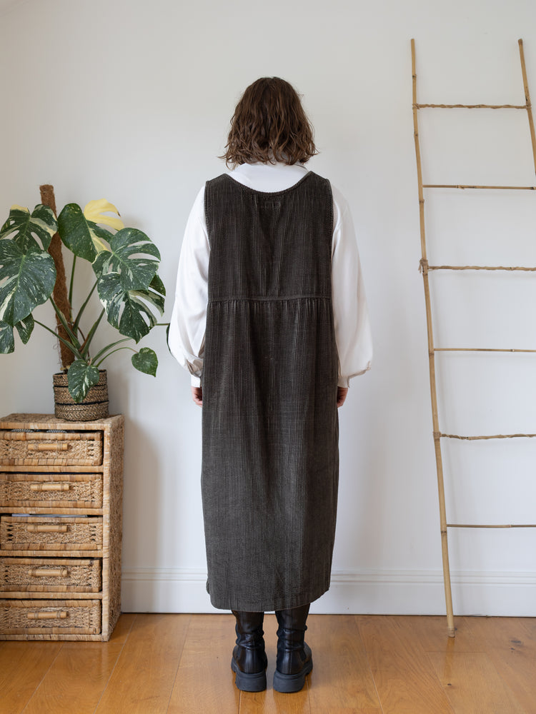 90s Chunky Cord Green Dress - L
