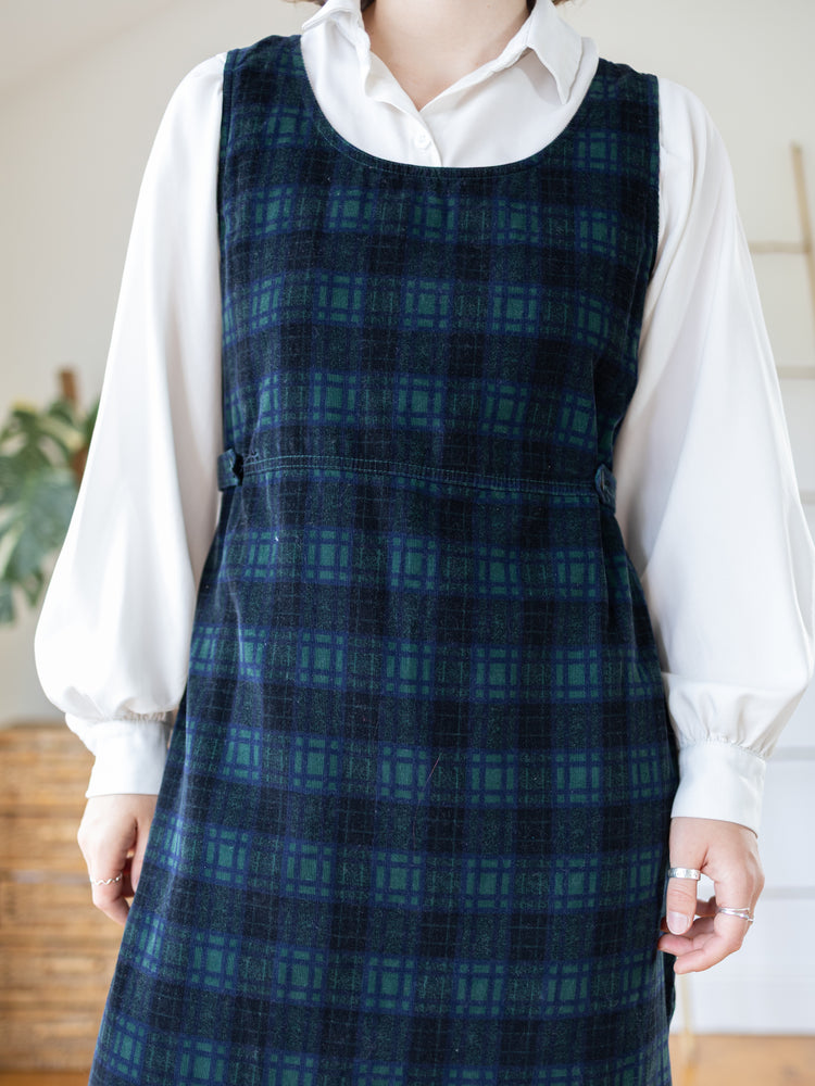 90s Bobbie Brooks Tartan Cord Dress - S