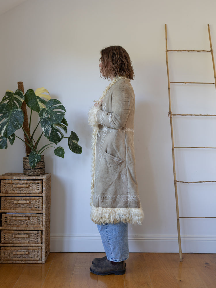 70s Genuine Afghan Sheepskin Coat - S