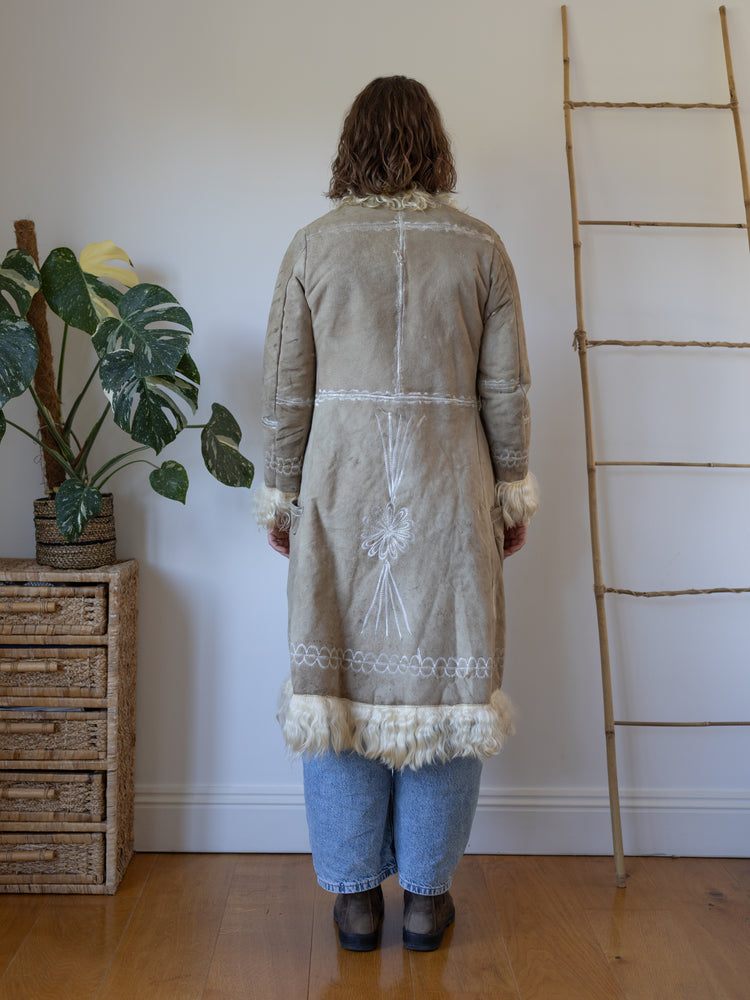 70s Genuine Afghan Sheepskin Coat - S
