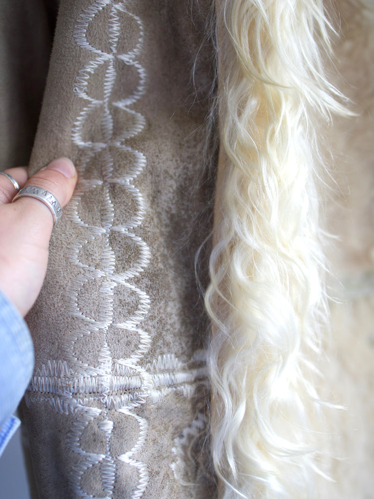70s Genuine Afghan Sheepskin Coat - S