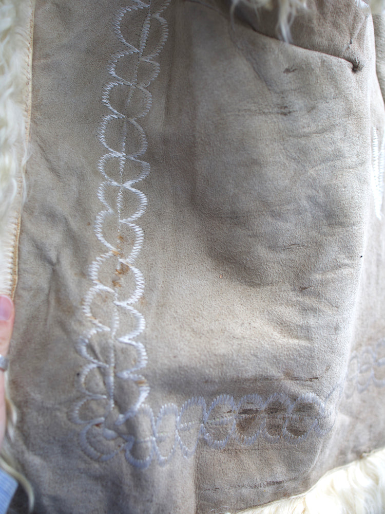 70s Genuine Afghan Sheepskin Coat - S