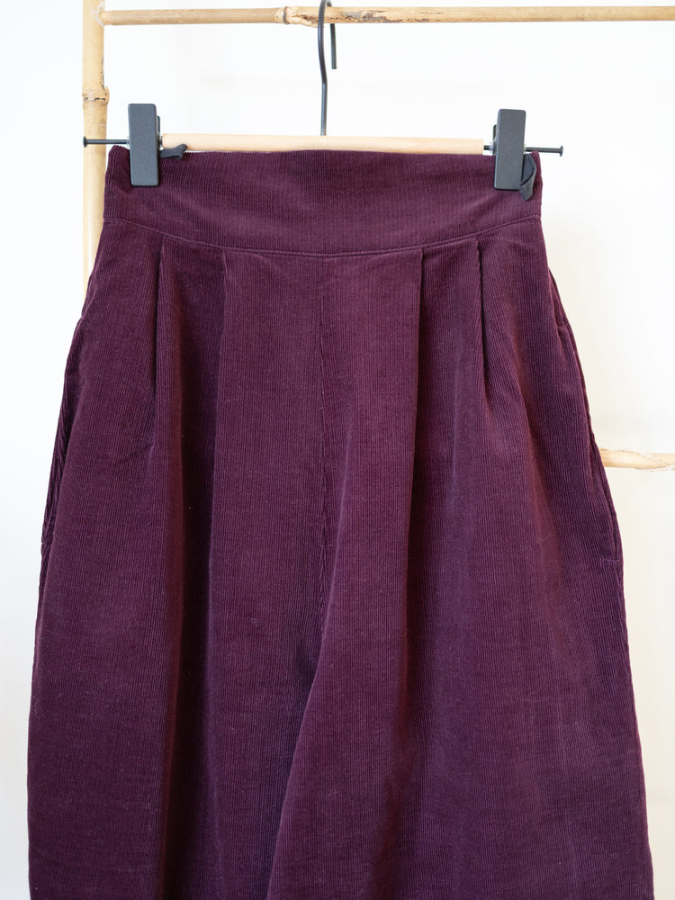 80s Wine Red Corduroy Trousers - XS