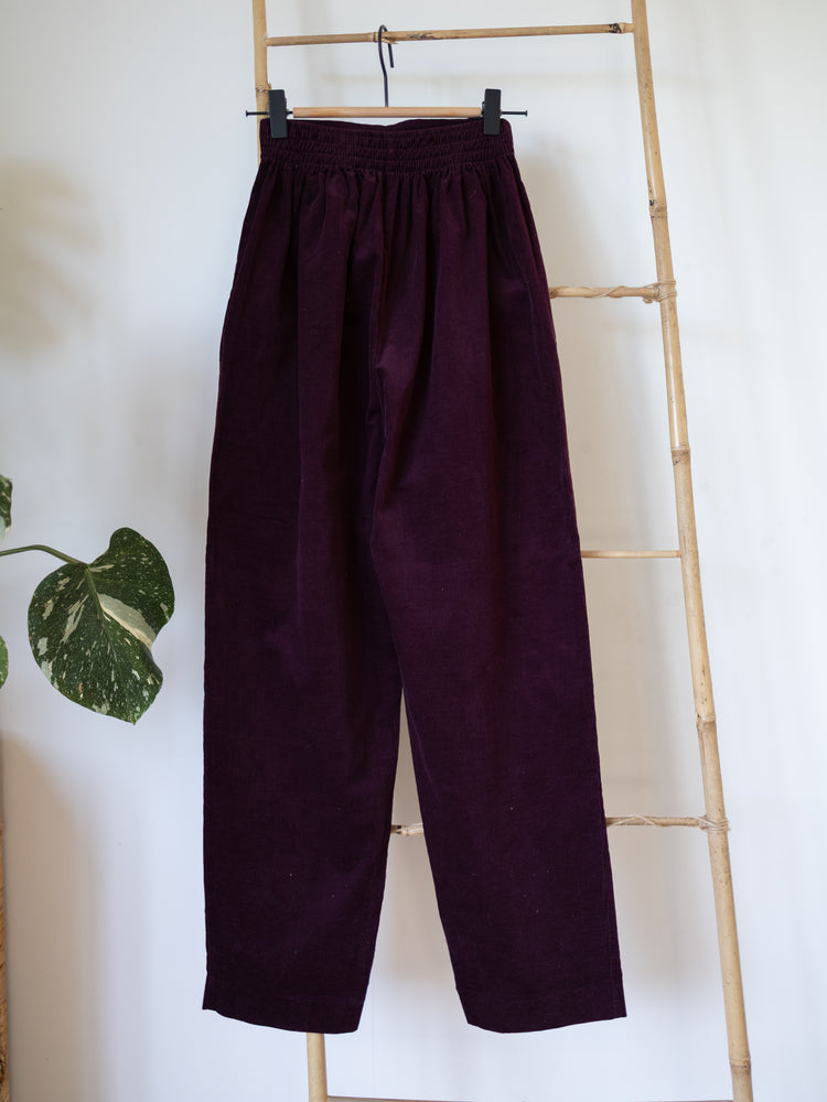 80s Wine Red Corduroy Trousers - XS