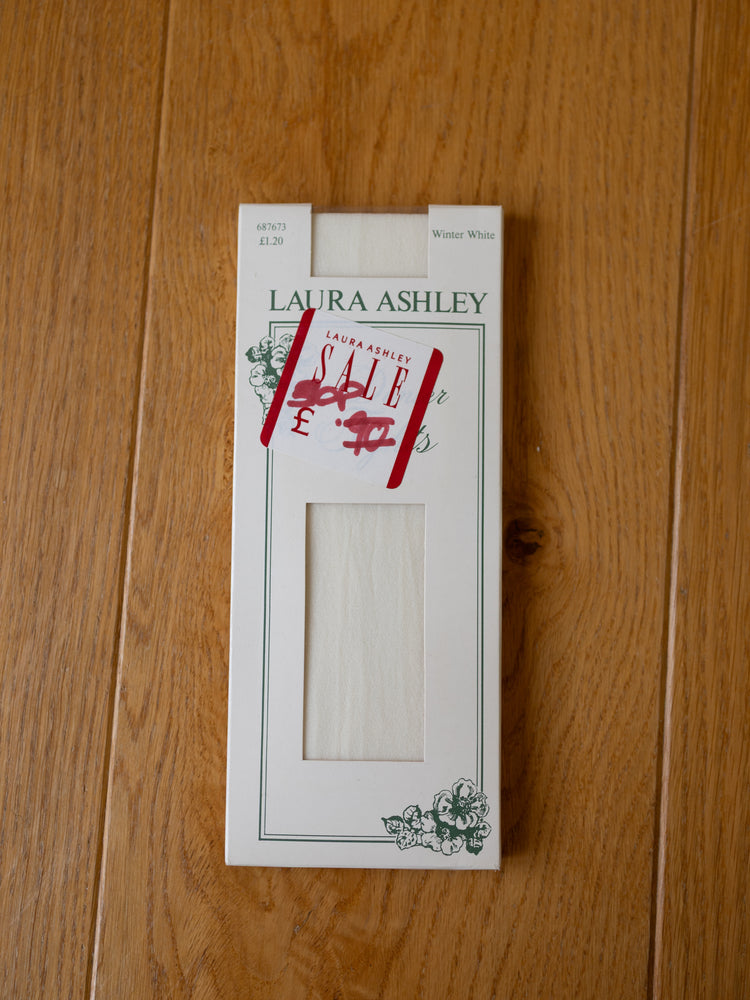 80s Laura Ashley 15 Denier Tights Winter White - One Size