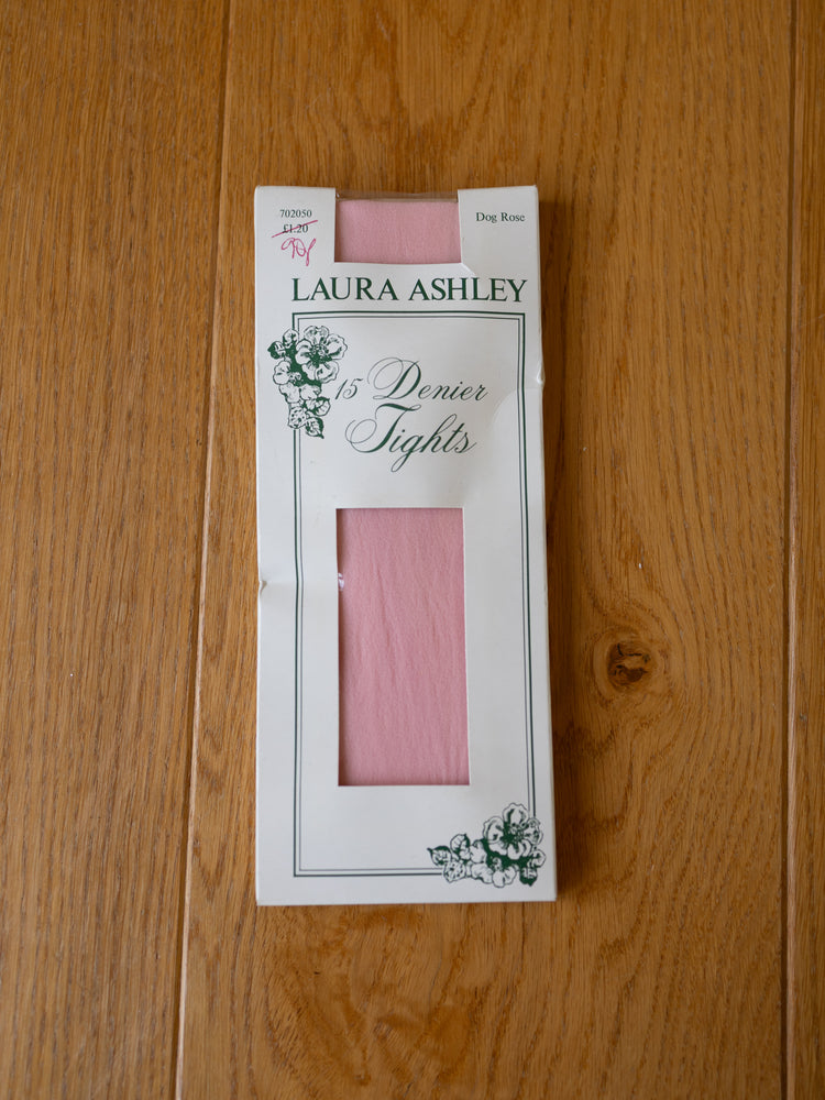 80s Laura Ashley 15 Denier Tights Dog Rose - One Size