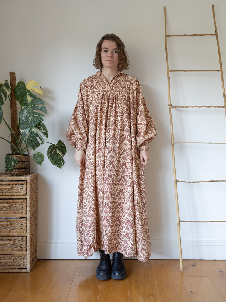 60s Laura Ashley Kaftan Dress - One Size