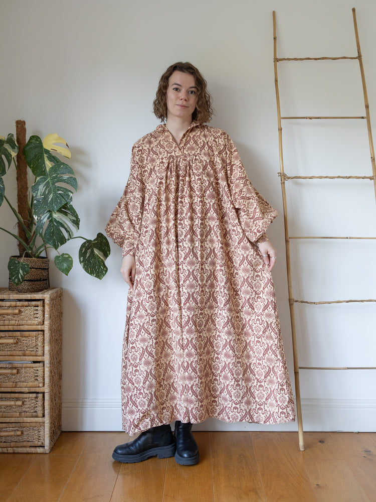 60s Laura Ashley Kaftan Dress - One Size