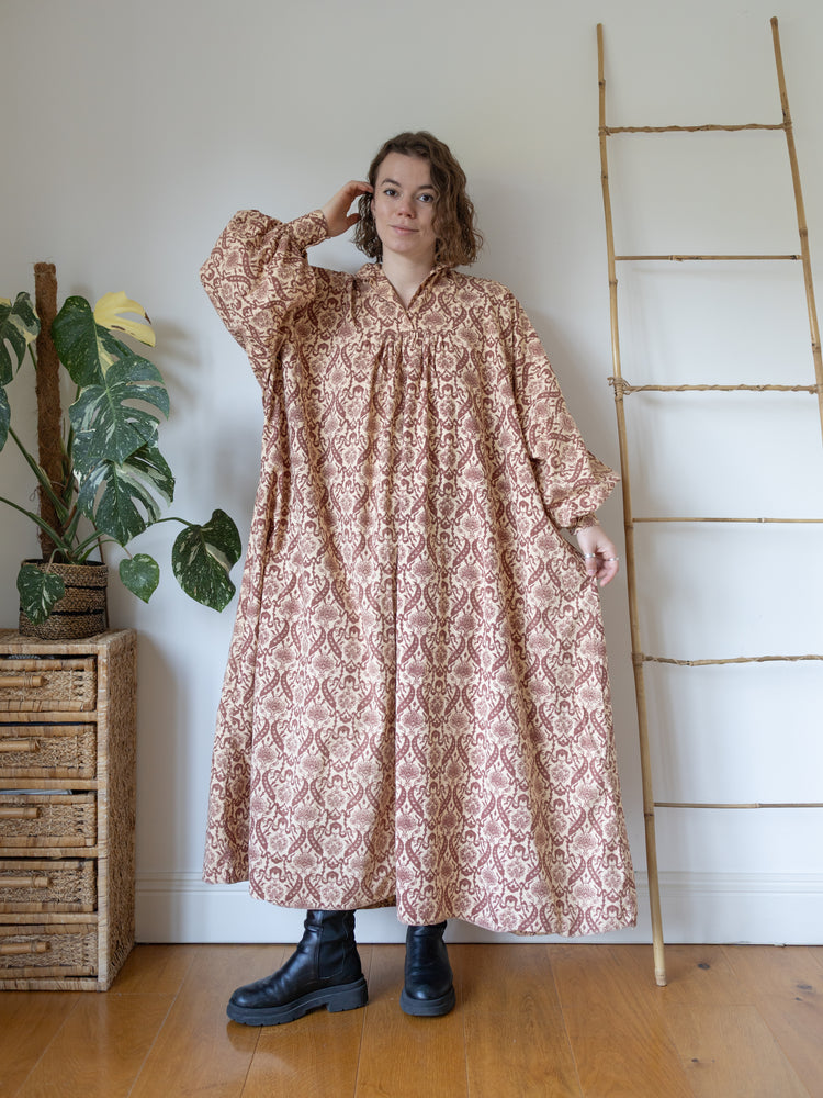 60s Laura Ashley Kaftan Dress - One Size