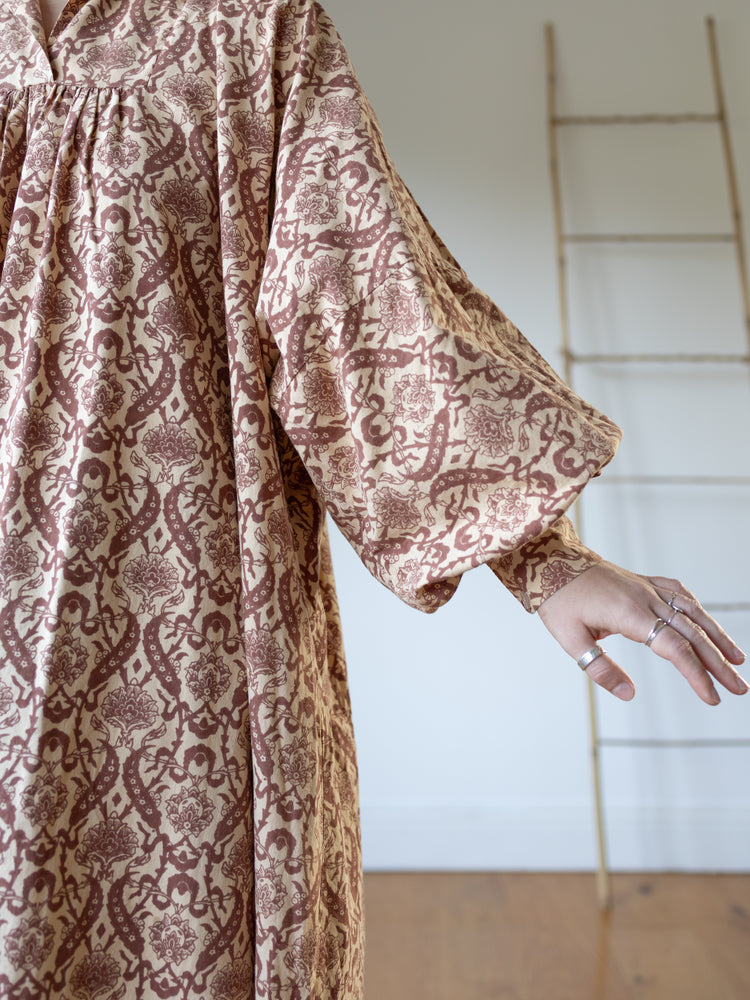 60s Laura Ashley Kaftan Dress - One Size