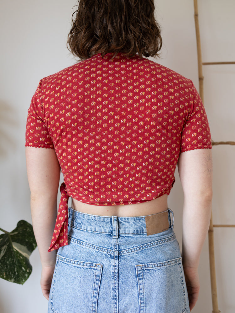 90s Laura Ashley Ditsy Floral Wrap Top - S