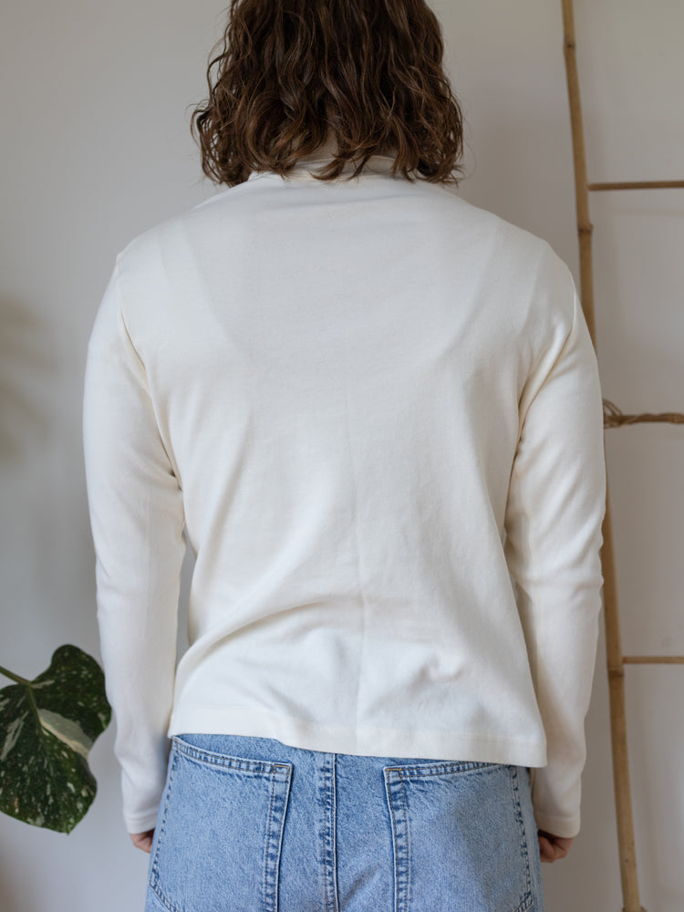 90s Laura Ashley White Turtleneck - L