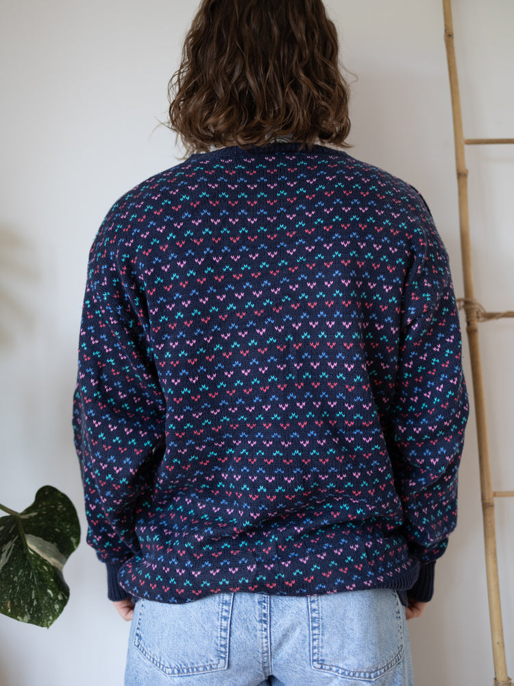 80s Laura Ashley Cotton Patterned Jumper - M