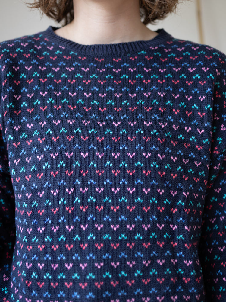 80s Laura Ashley Cotton Patterned Jumper - M