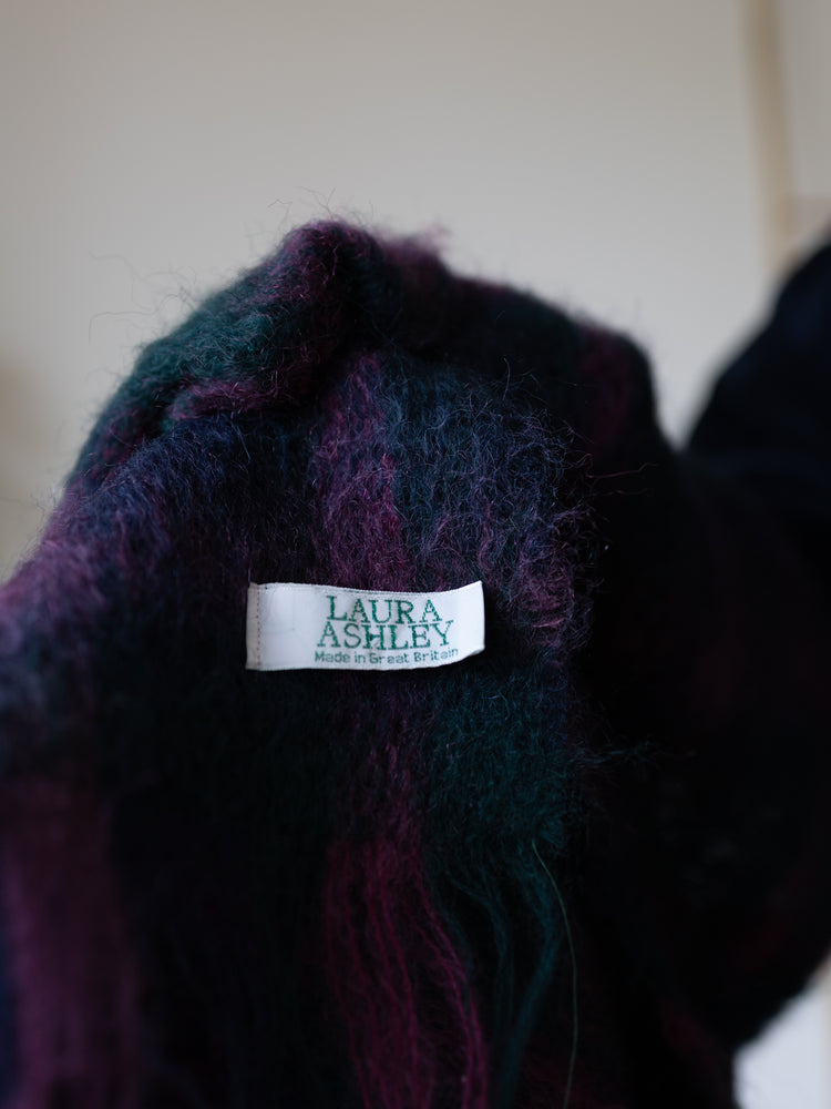 80s Mohair Tartan Scarf - One Size