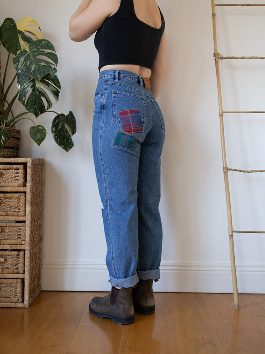 90s Lizwear Patchwork Mum Jeans - 27"