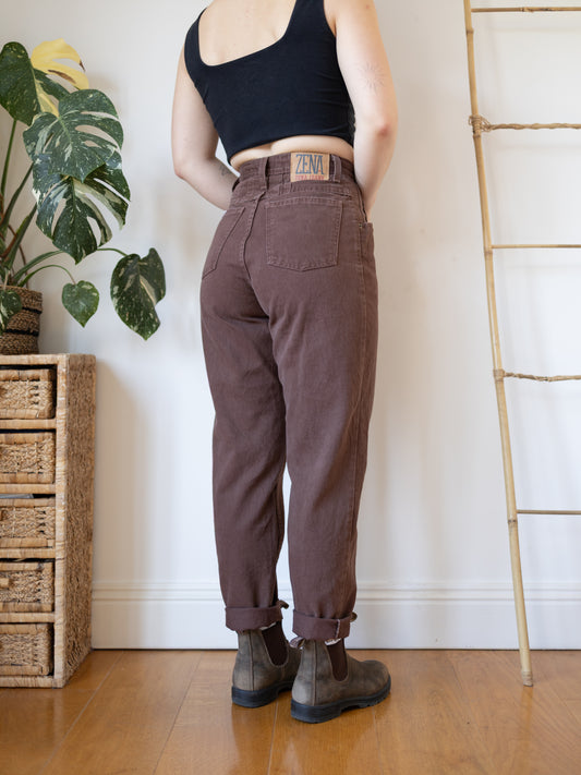 90s Zena Brown Mum Jeans - 27"