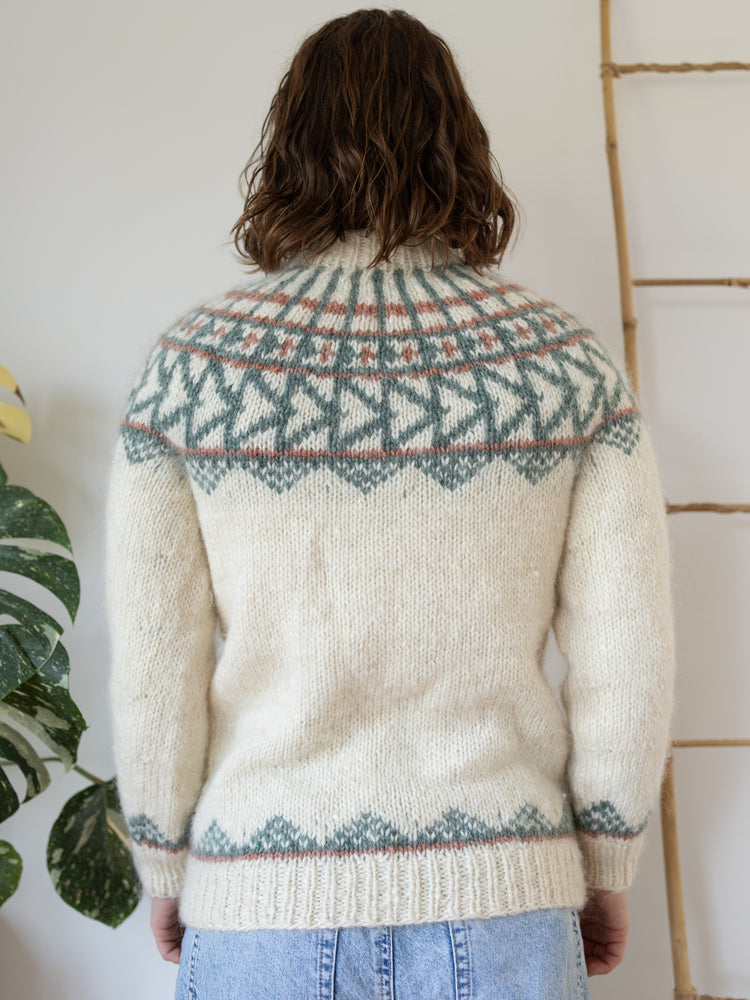 90s Pastel Icelandic Wool Jumper - S