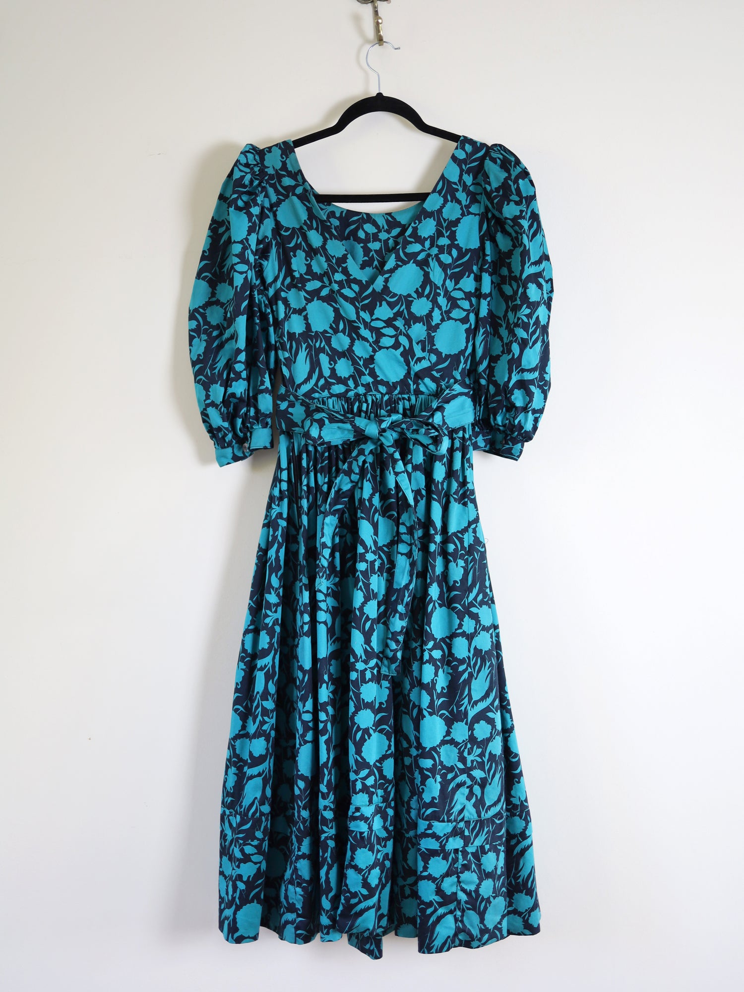 Vintage 80s Laura Ashley Wrap Back Floral Dress - XXS