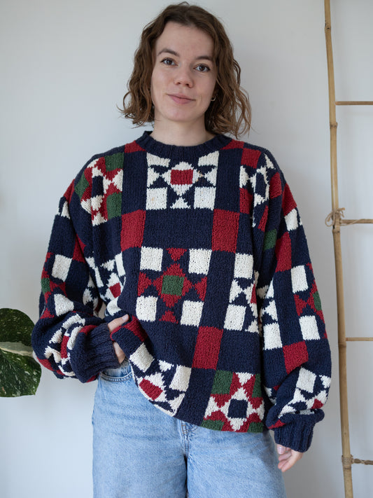 90s Tommy Hilfiger Hand Knitted Jumper - XXL