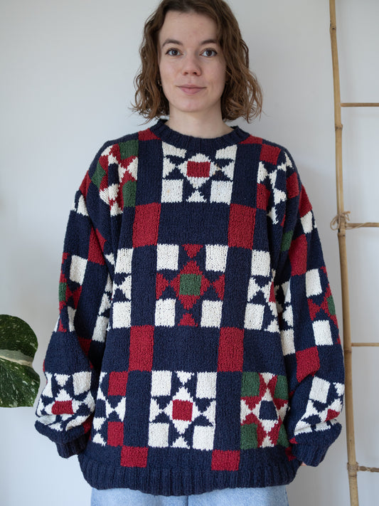 90s Tommy Hilfiger Hand Knitted Jumper - XXL