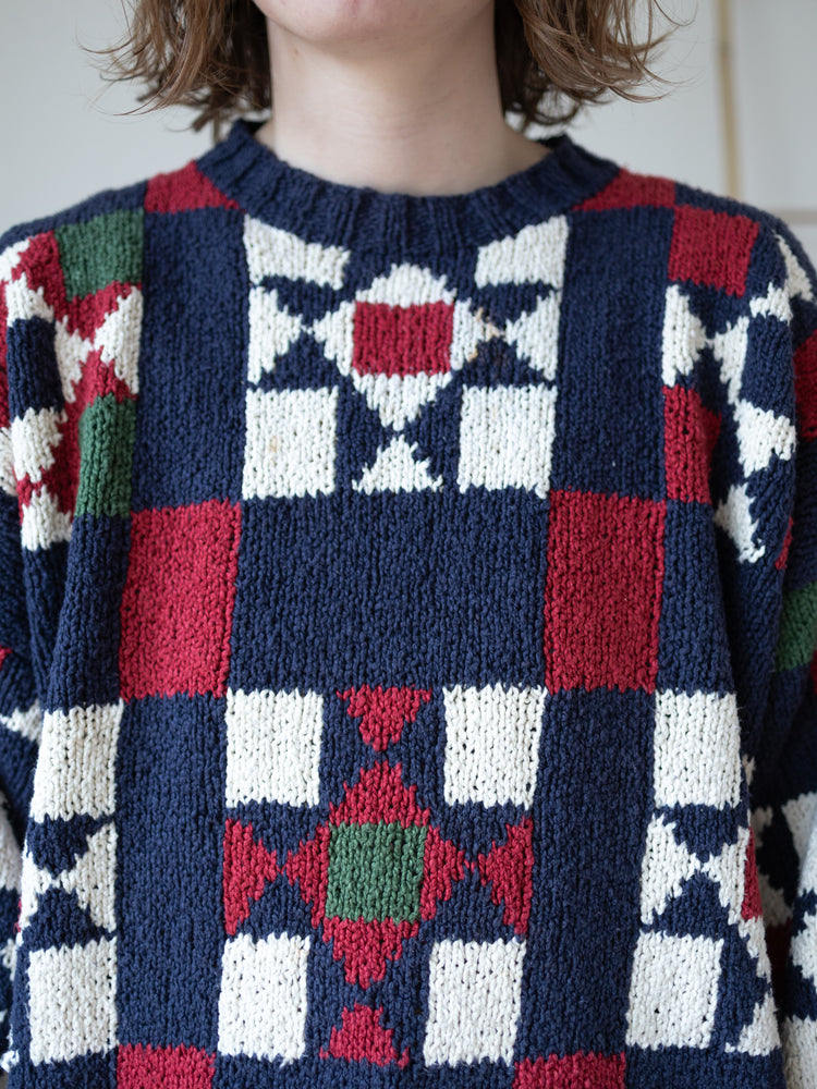 90s Tommy Hilfiger Hand Knitted Jumper - XXL
