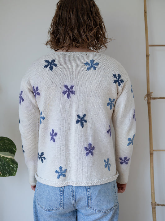 90s Pachamama Floral Tie Neck Cardigan - M