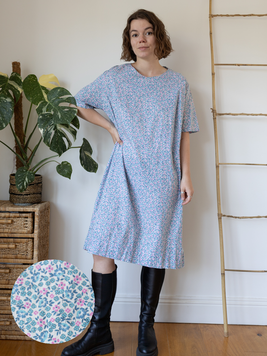 70s Ditsy Floral Shift Dress - XL