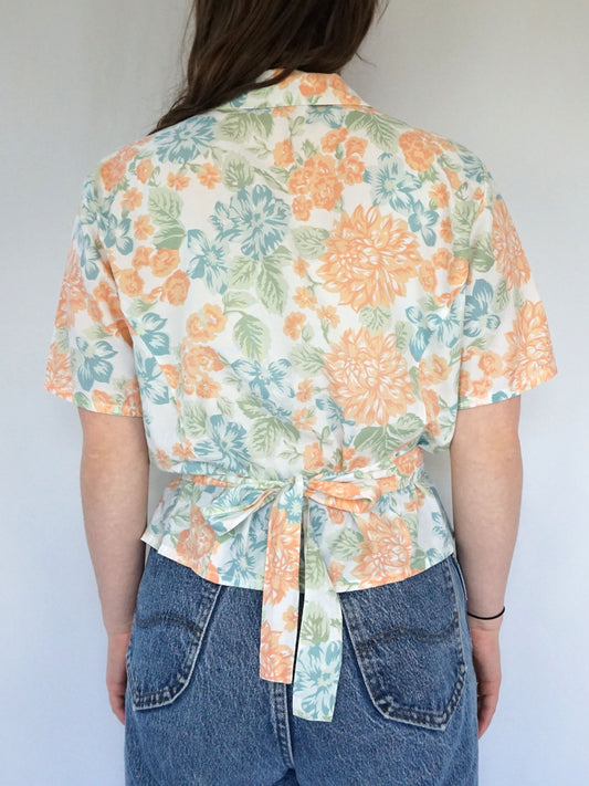 Tie Back Floral Shirt - M