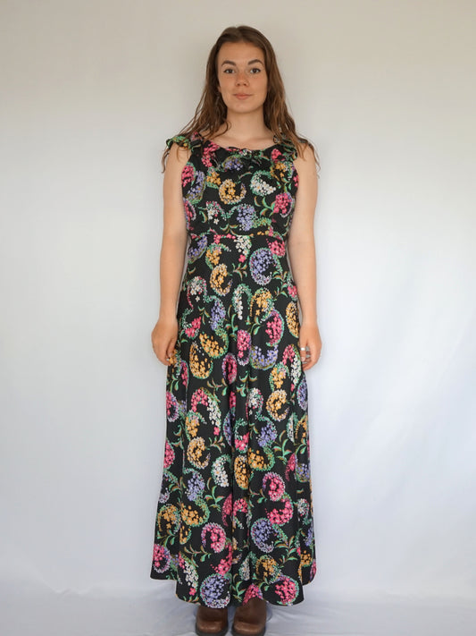 Circular Floral Maxi Dress - XS