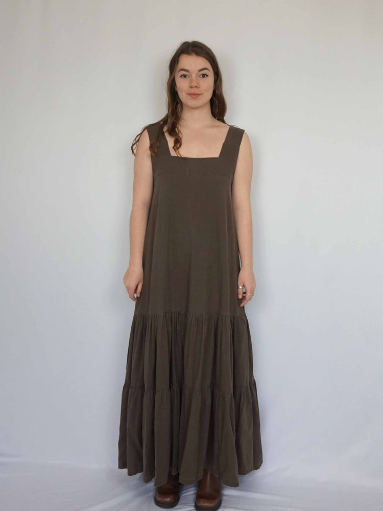 Laura Ashley Brown Pinafore Dress - S