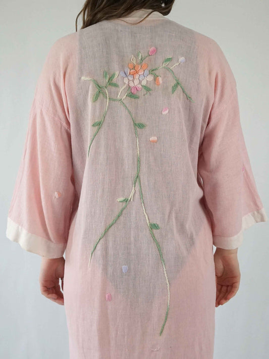 30s Hand Embroidered Kimono - M/L