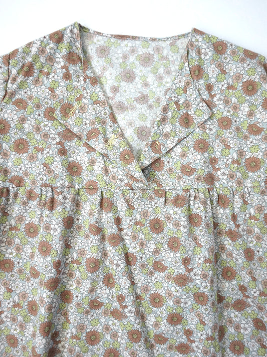 Floral Cotton Smock Shirt - XS